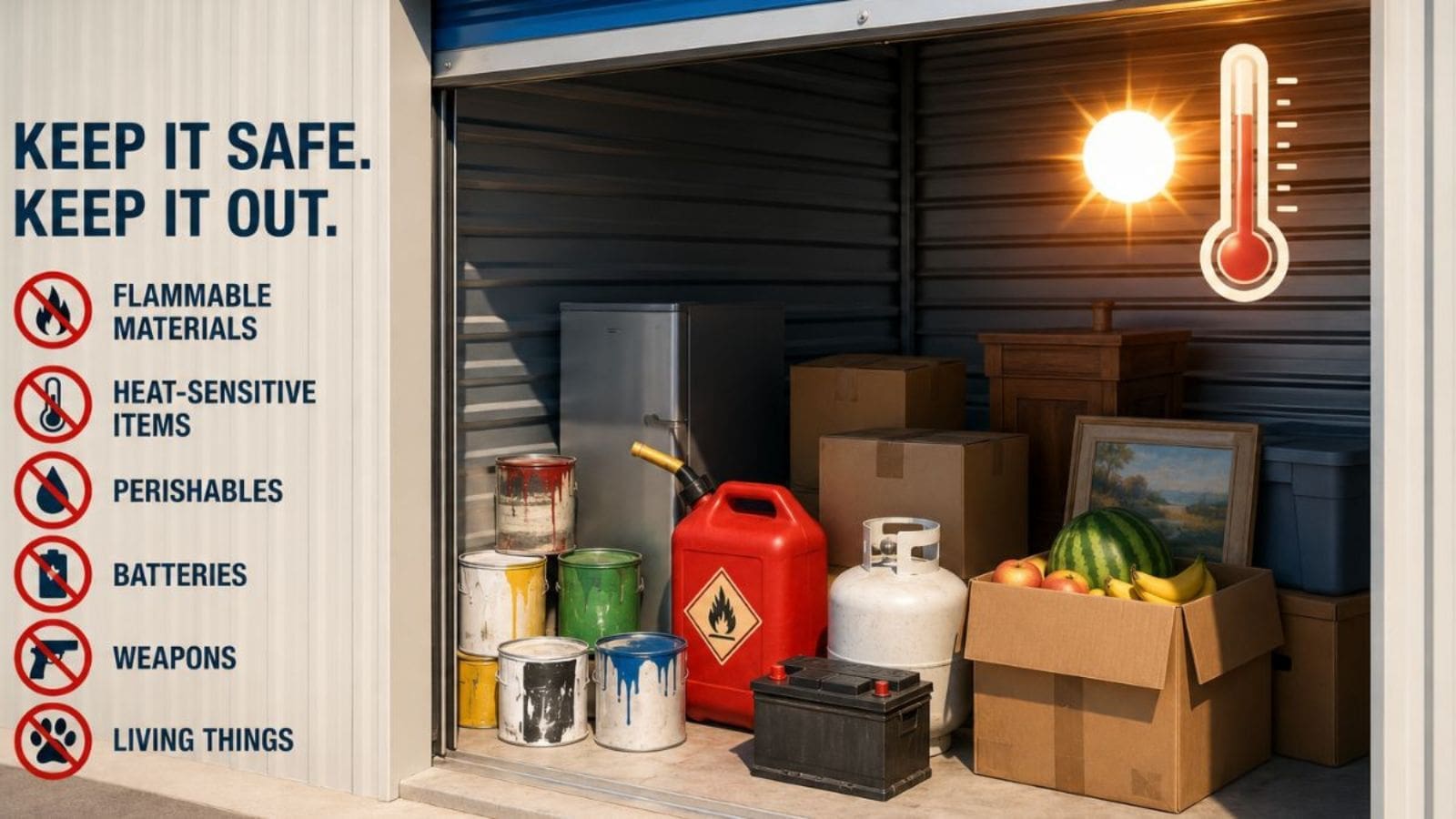 What Items You Should Never, Under Any Circumstances, Place Inside a Standard Self-Storage Unit in the Summer