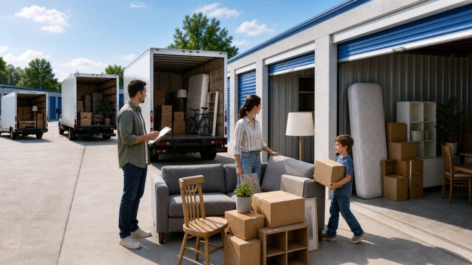 U-Haul truck and storage unit